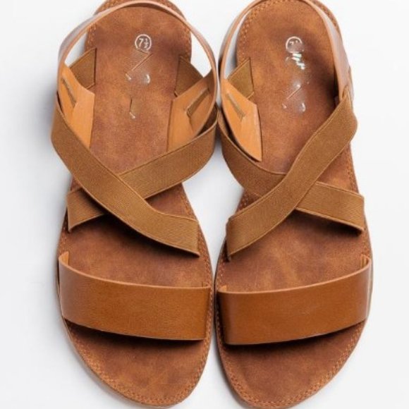 Faux Leather Brown Sandals - Picture 1 of 1
